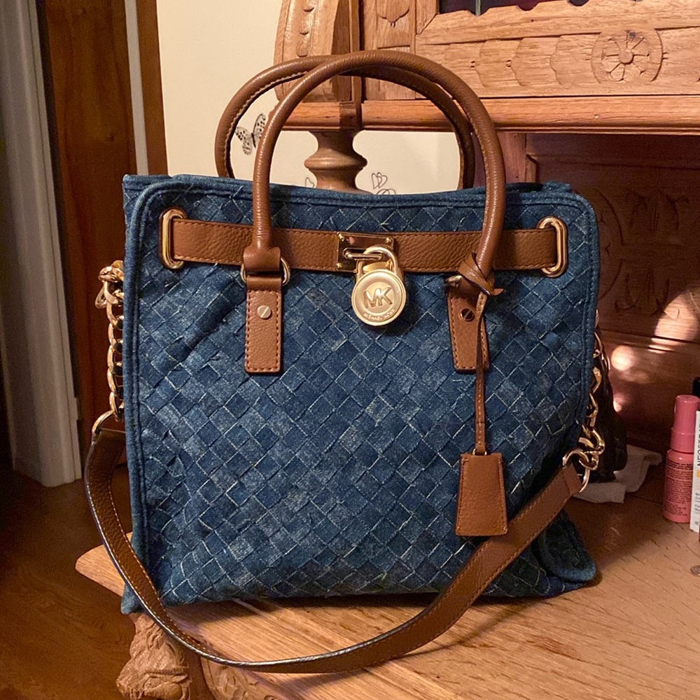 Michael Kors denim Hamilton purse